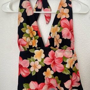 Floral Halter Bikini Top